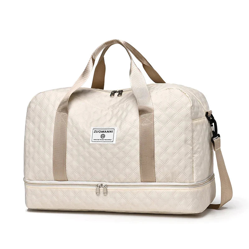 Portable Travel Duffel Bag with Separate Shoe Pocket