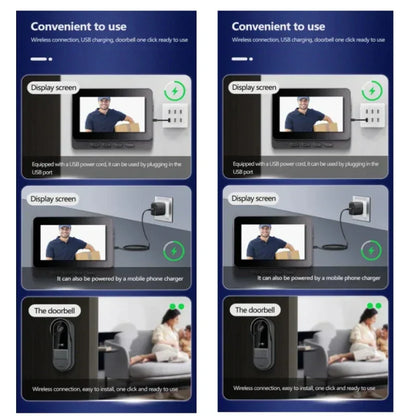 Wireless Smart Doorbell with Camera and Night Vision