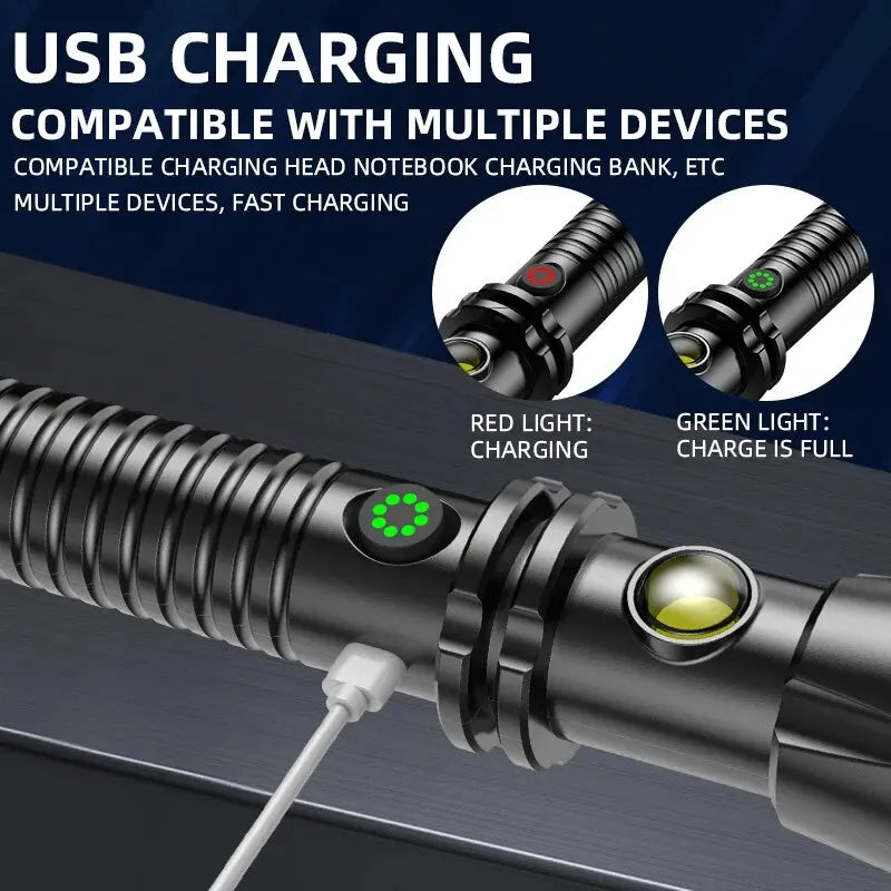 Compact Heavy Duty LED Flashlight Survival Kit
