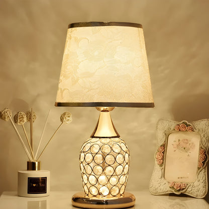 Stylish Crystal Glass Table Lamp with LED Touch Control - Befez