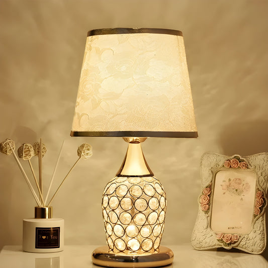 Stylish Crystal Glass Table Lamp with LED Touch Control - Befez