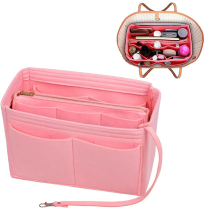 Premium Handbag Organizer Insert with Zipper Pockets