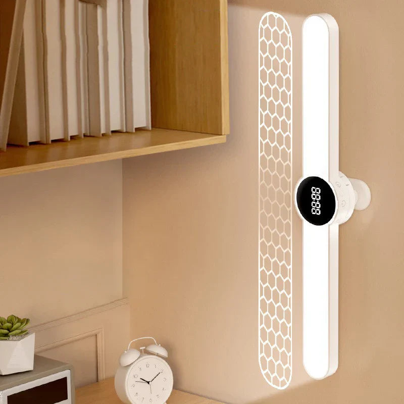 Compact LED Desk Light with Clock and USB Charging