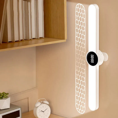 Compact LED Desk Light with Clock and USB Charging