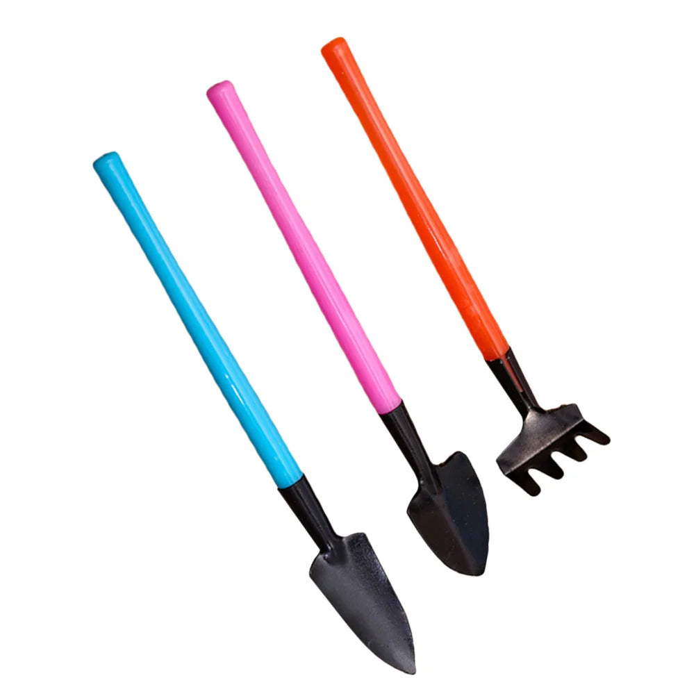 Compact 3-Piece Plant Care Tool Set with Trowel, Rake & Shovel