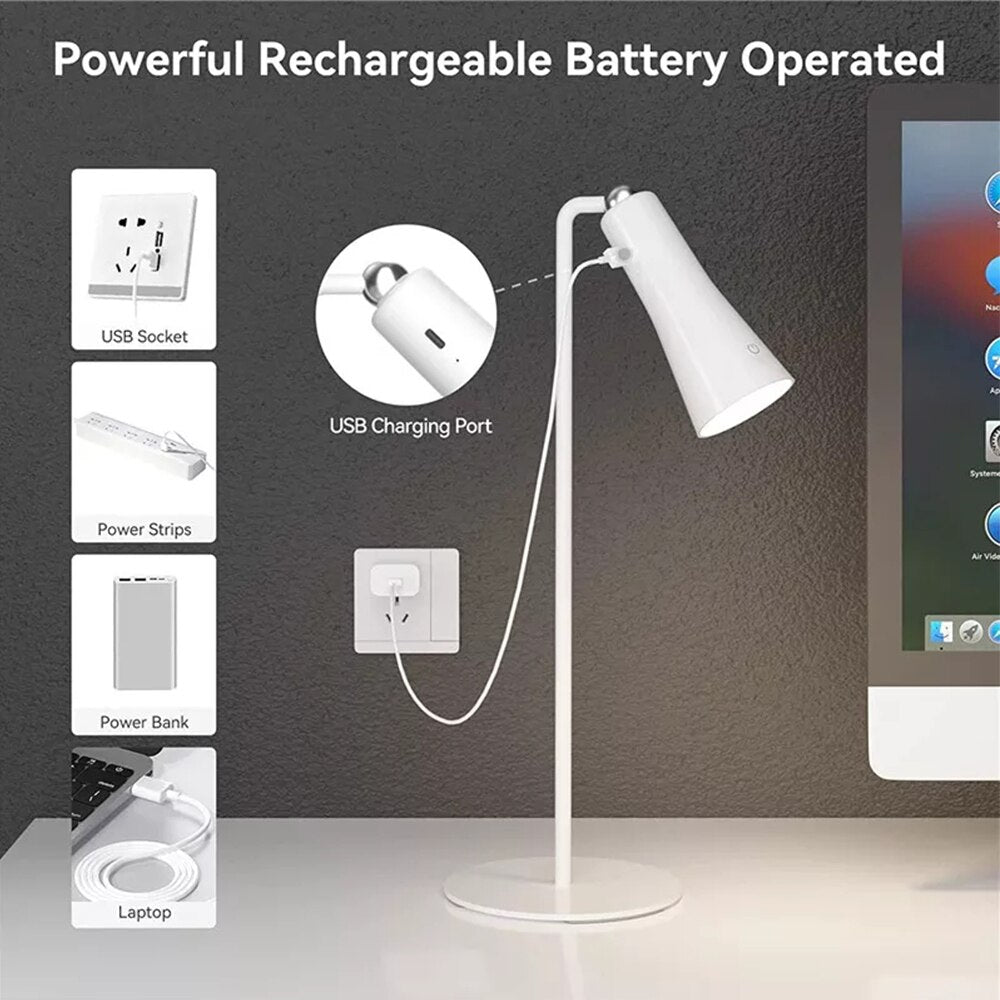 Bright Adjustable Rechargeable Office Desk Lamp