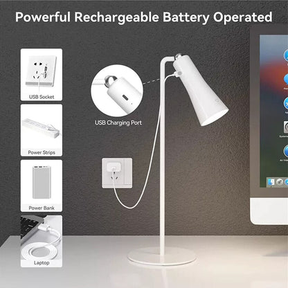 Bright Adjustable Rechargeable Office Desk Lamp