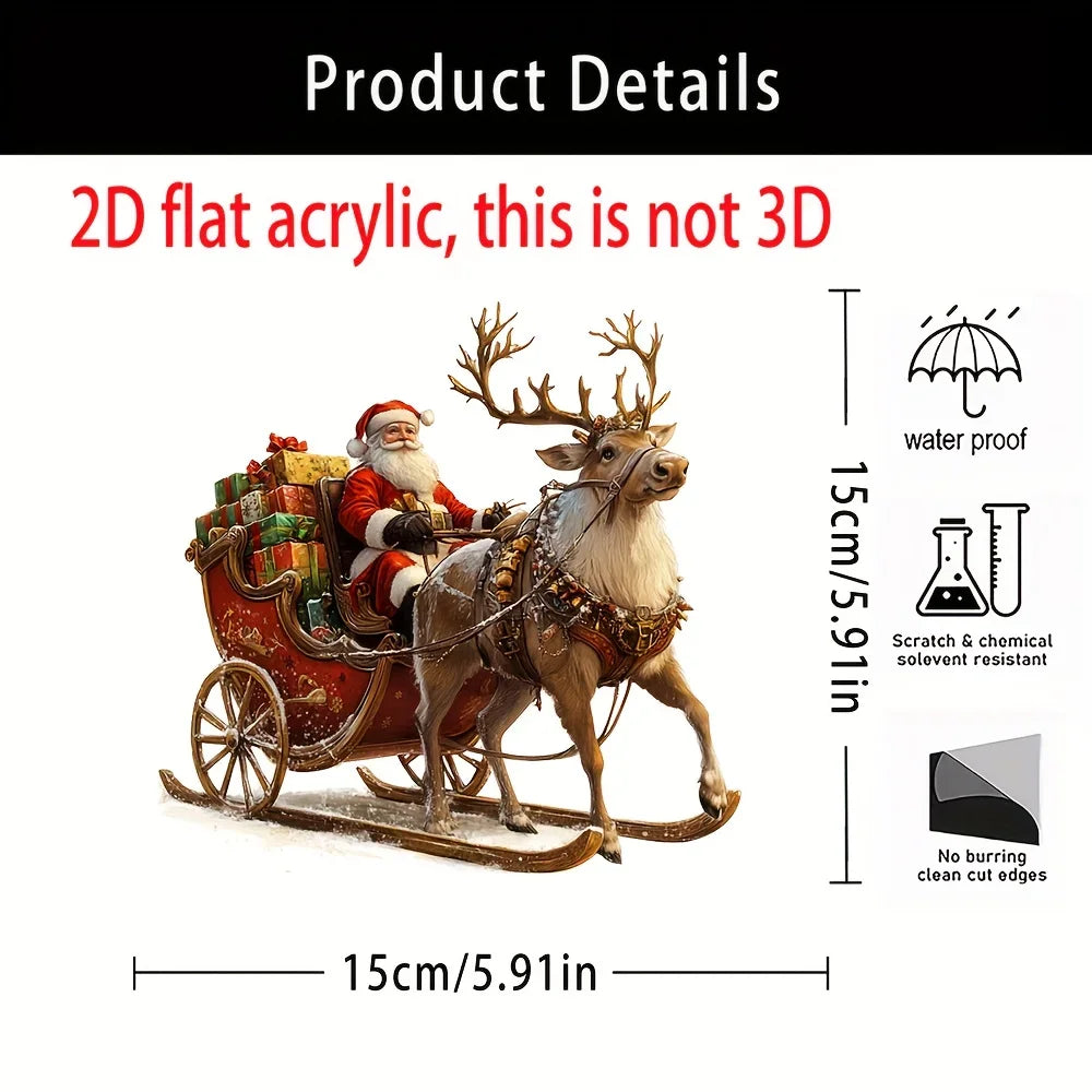 Santa Claus Reindeer Sleigh Christmas Decor figure