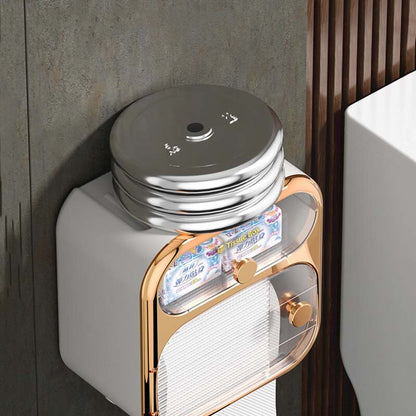 Space-Saving Wall Mount Toilet Paper Holder Storage