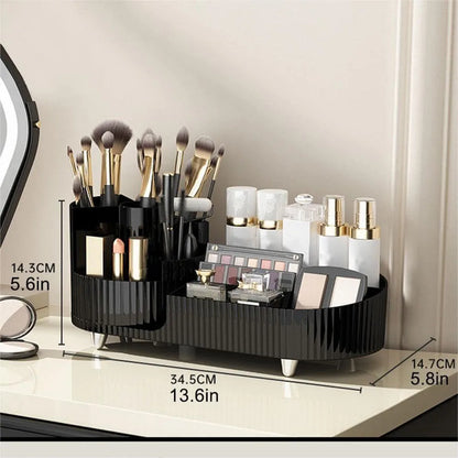 Premium Cosmetic Storage with Compact Rotating Tray