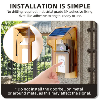 Wireless Solar Powered Wi-Fi Video Doorbell Camera