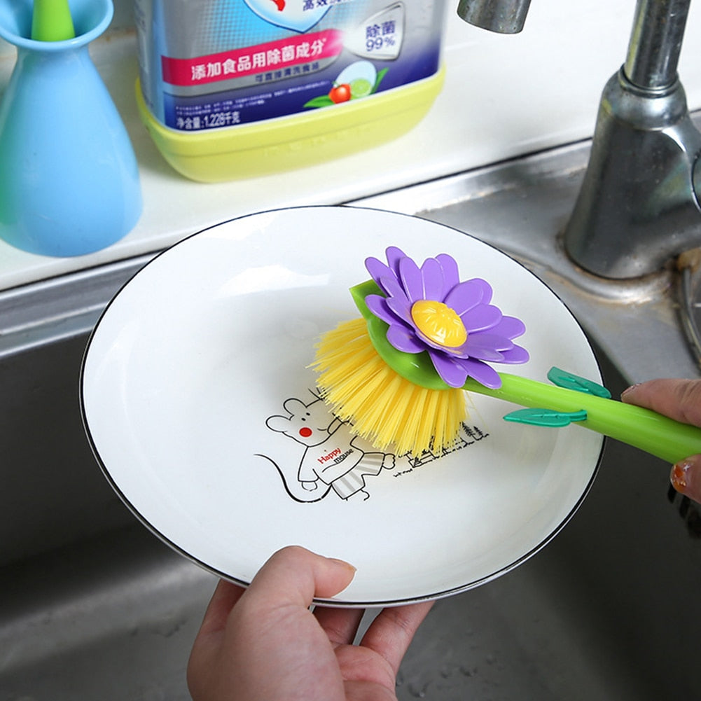 Soft Floral Planter Cleaning Brush