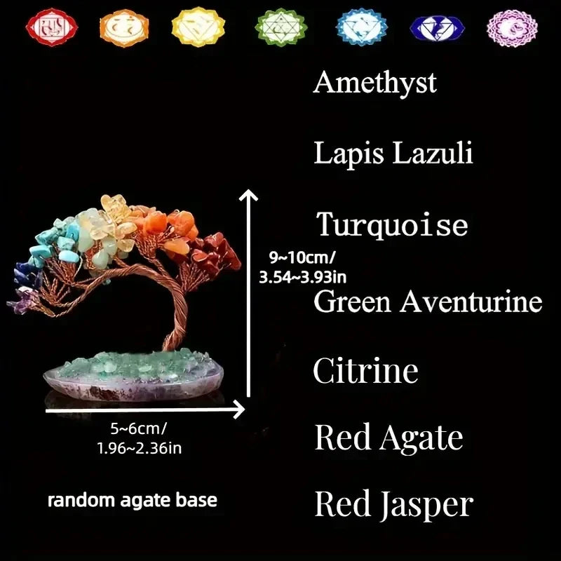 Small Crystal Feng Shui Tree with Agate Base