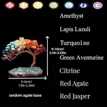 Small Crystal Feng Shui Tree with Agate Base