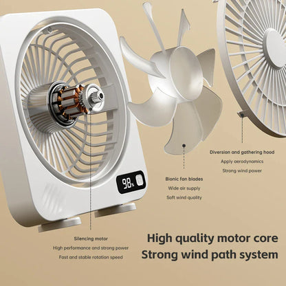 Compact USB Office Fan with 5-Speed Digital Control