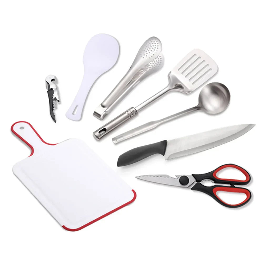 Portable 9pc Outdoor Camping Cookware Set with Storage Bag
