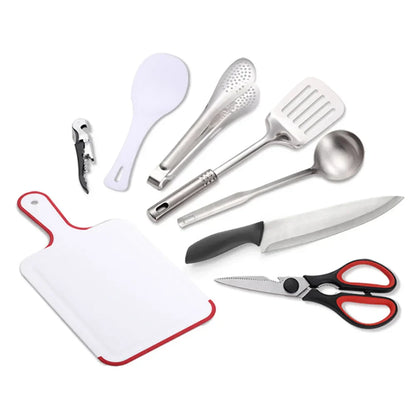 Portable 9pc Outdoor Camping Cookware Set with Storage Bag