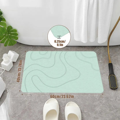 Absorbent Stone Effect Bath Mat Non Slip Quick Dry - Befez