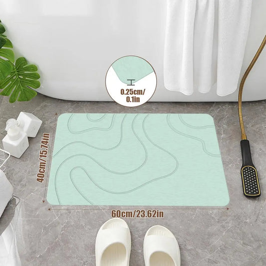 Absorbent Stone Effect Bath Mat Non Slip Quick Dry - Befez