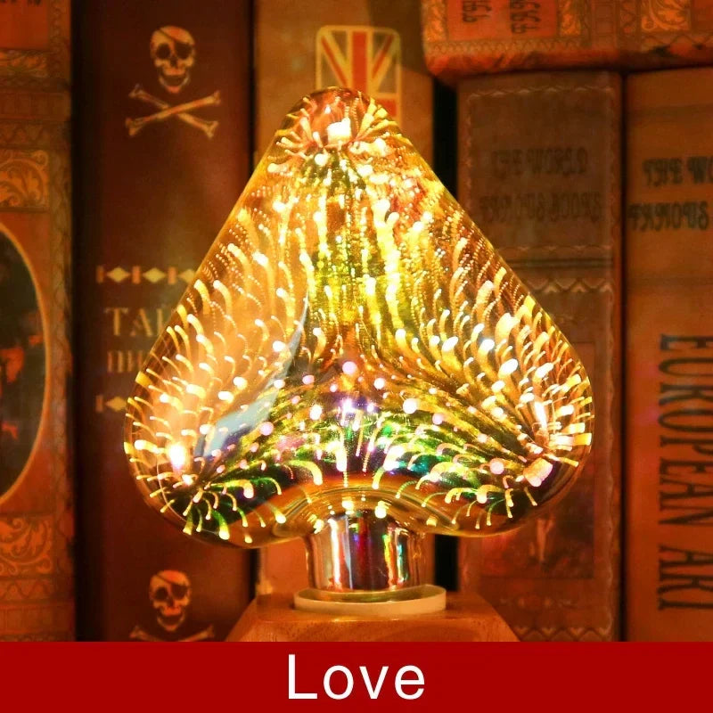 Colorful LED Globe Lamp with E27 Socket and Firework Effect