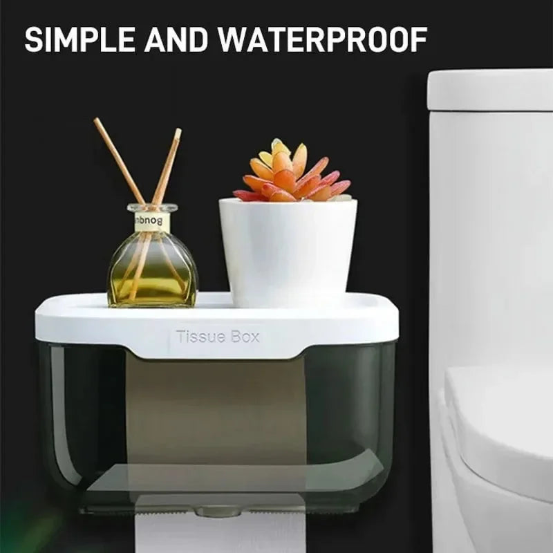 Stylish Wall Mount Toilet Paper Dispenser with Storage