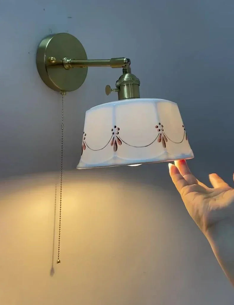 Vintage Style Japanese Wall Light with Switch