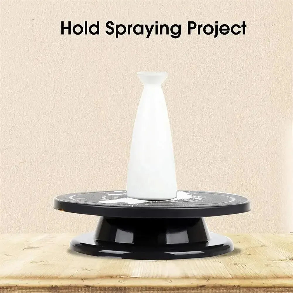 Rotating Cake Stand with 360° Spin, 28cm Square