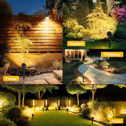 Outdoor Solar Powered Spotlight Warm White Duo Color