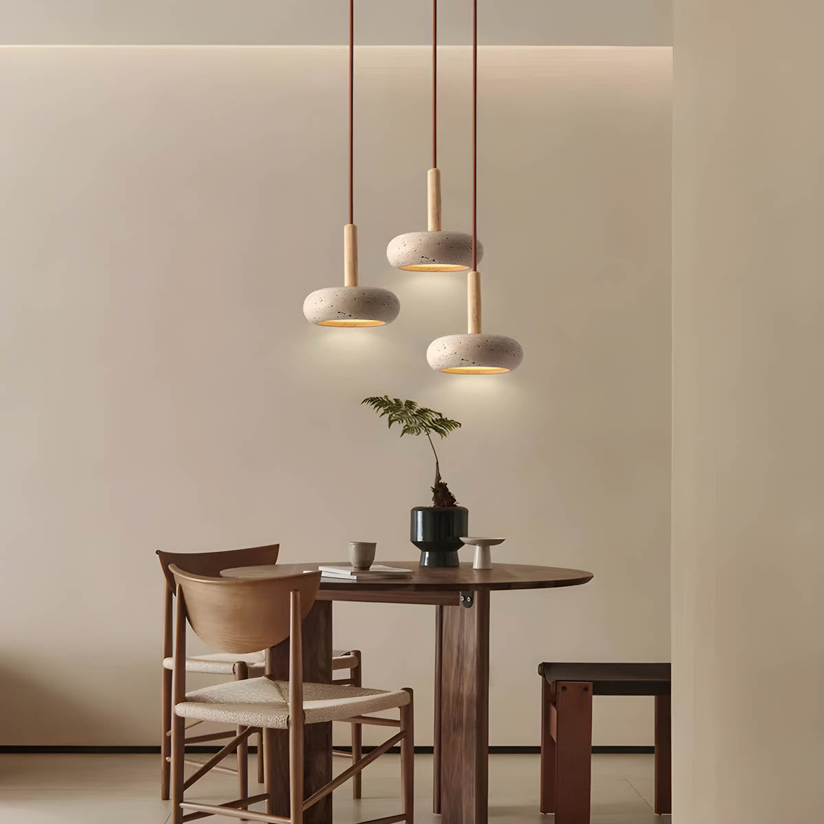 Befez | Elegant Stone Ceiling Lamp - Warm LED Pendant Light