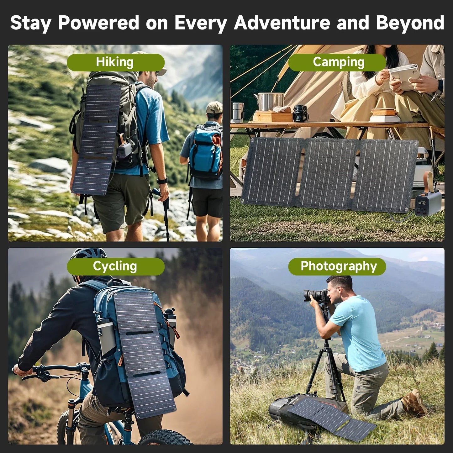 Portable Solar Charger 24,000mAh Power Bank Set