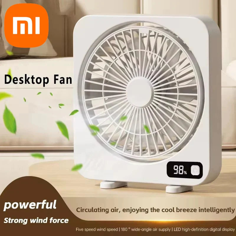 Compact USB Office Fan with 5-Speed Digital Control