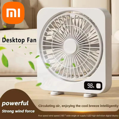 Compact USB Office Fan with 5-Speed Digital Control