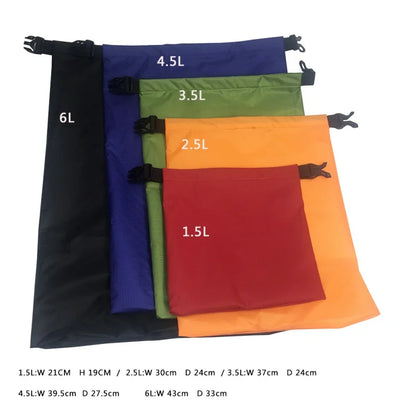 Waterproof Dry Bag Set, 5 Piece, Beach and Outdoor Storage