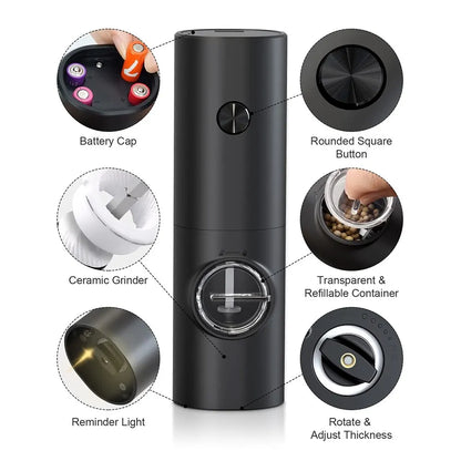 Automatic Salt Pepper Grinder Set, Adjustable Coarse Mill