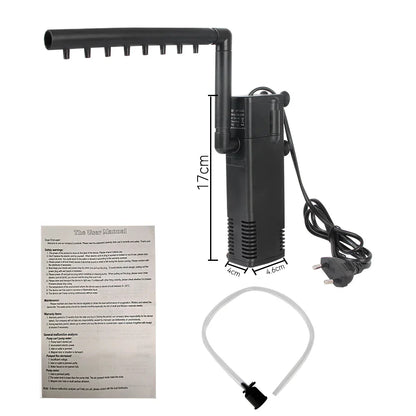 Compact Aquarium Water Pump Filter System