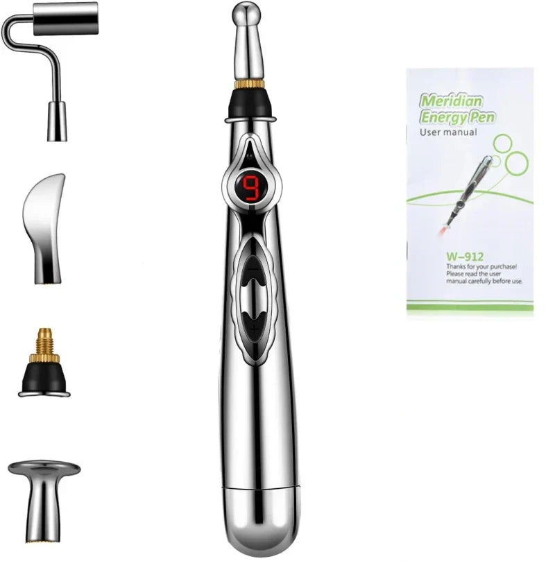 Relaxing Acupuncture Massage Pen - 5 Interchangeable Heads