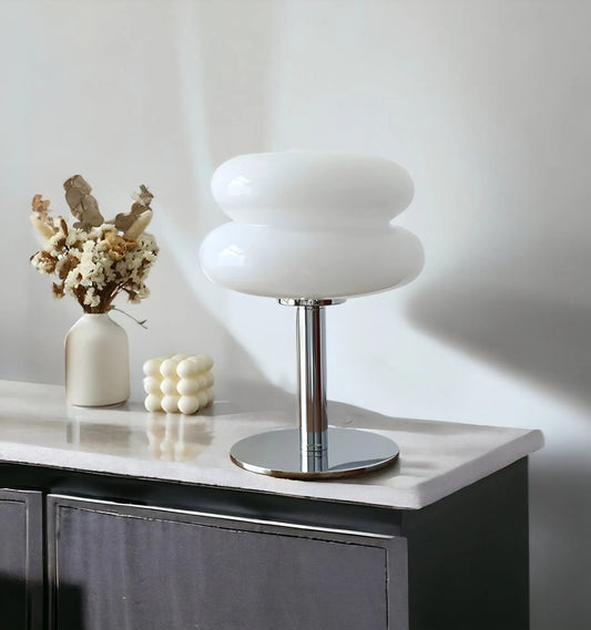 Stylish Glass Desk Lamp with USB and Color Changing Lights - Befez