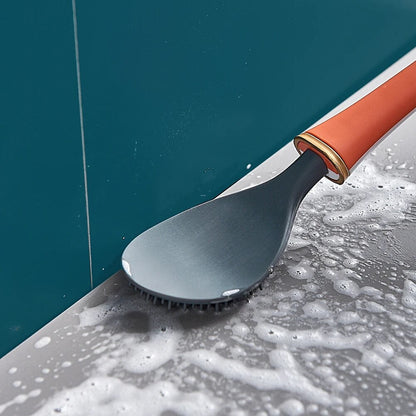 Compact Silicone Toilet Brush for Bathroom Cleaning