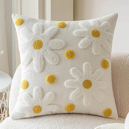 Colorful Floral Rabbit Pillow Cover