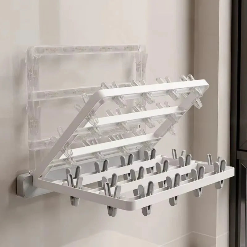 Compact Folding Wall Dryer with Towel Holder