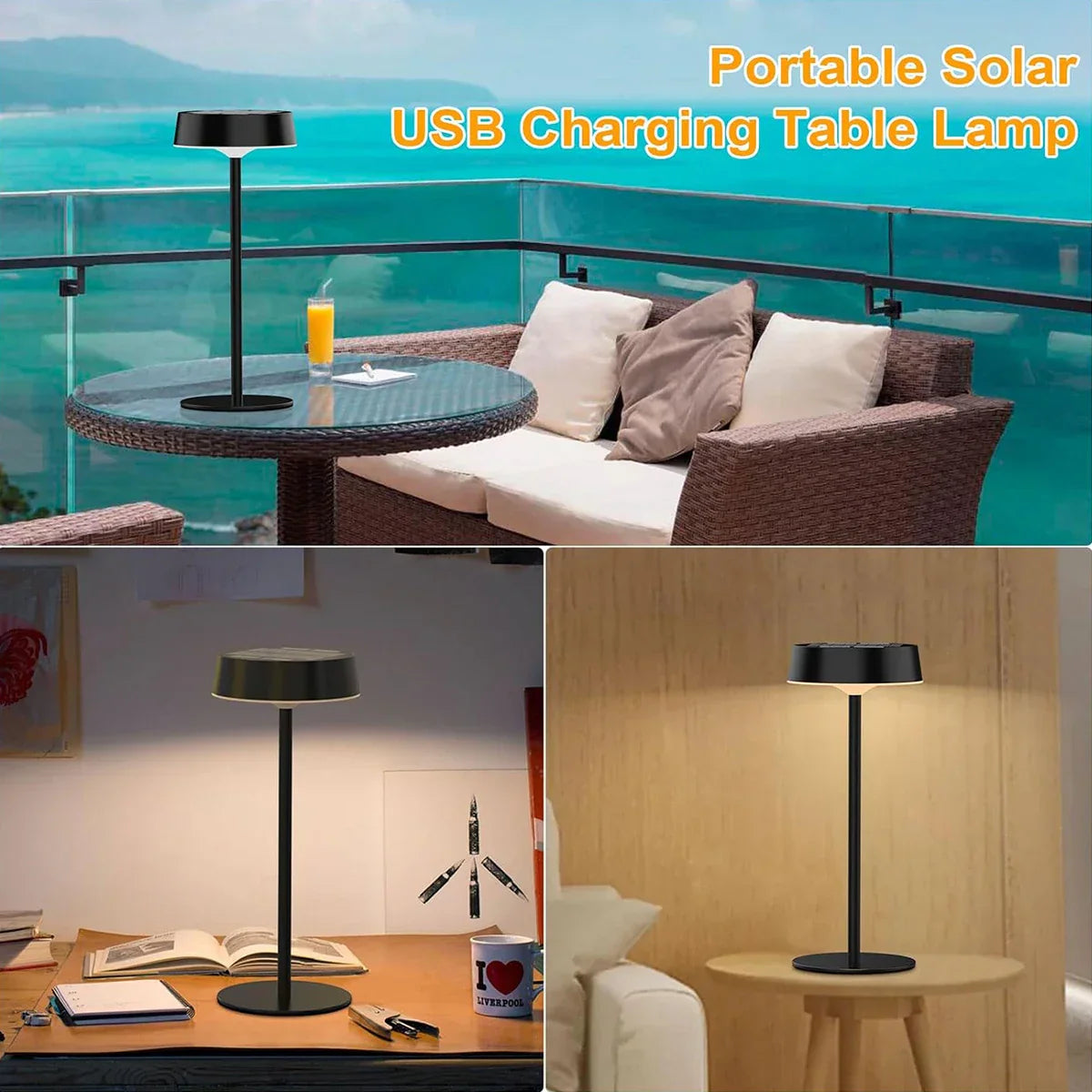 Portable Solar Powered LED Table Lamp