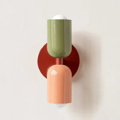 Simple LED Wall Light Cream Double Header Lamp