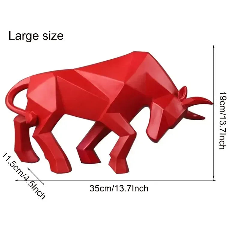 Stylish Bull Figurine Modern Resin Decor 35cm