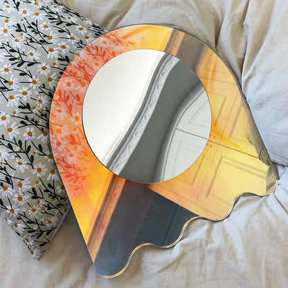 Decorative Glass Floral Wall Mirror