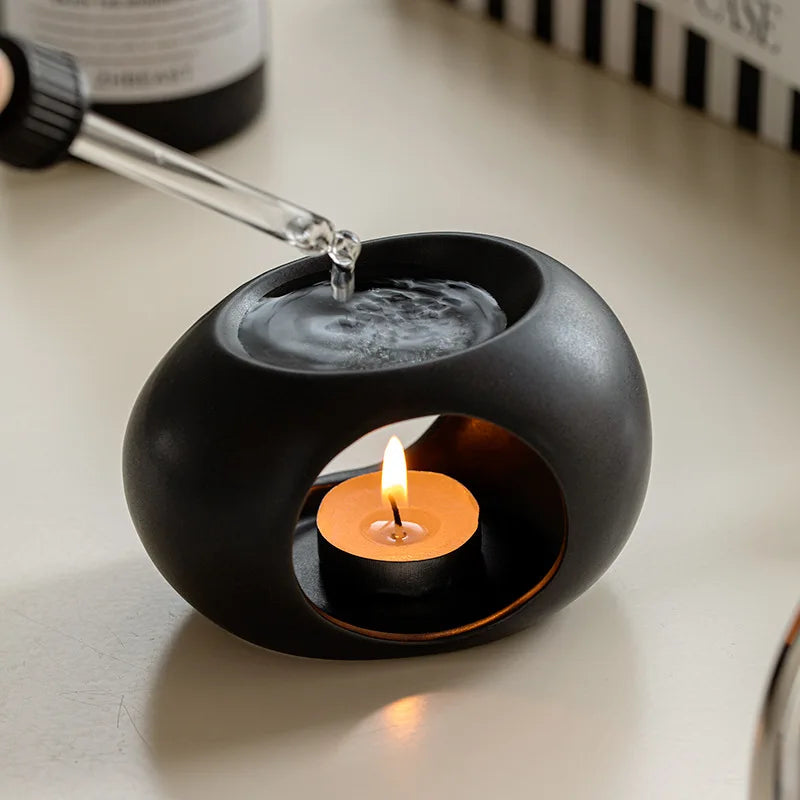Aroma Essential Oil Black Ceramic Diffuser