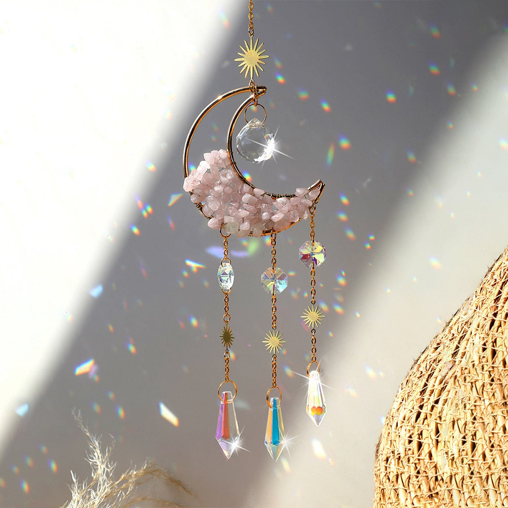 Sparkling Glass Moon Wall Decoration