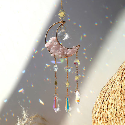 Sparkling Glass Moon Wall Decoration