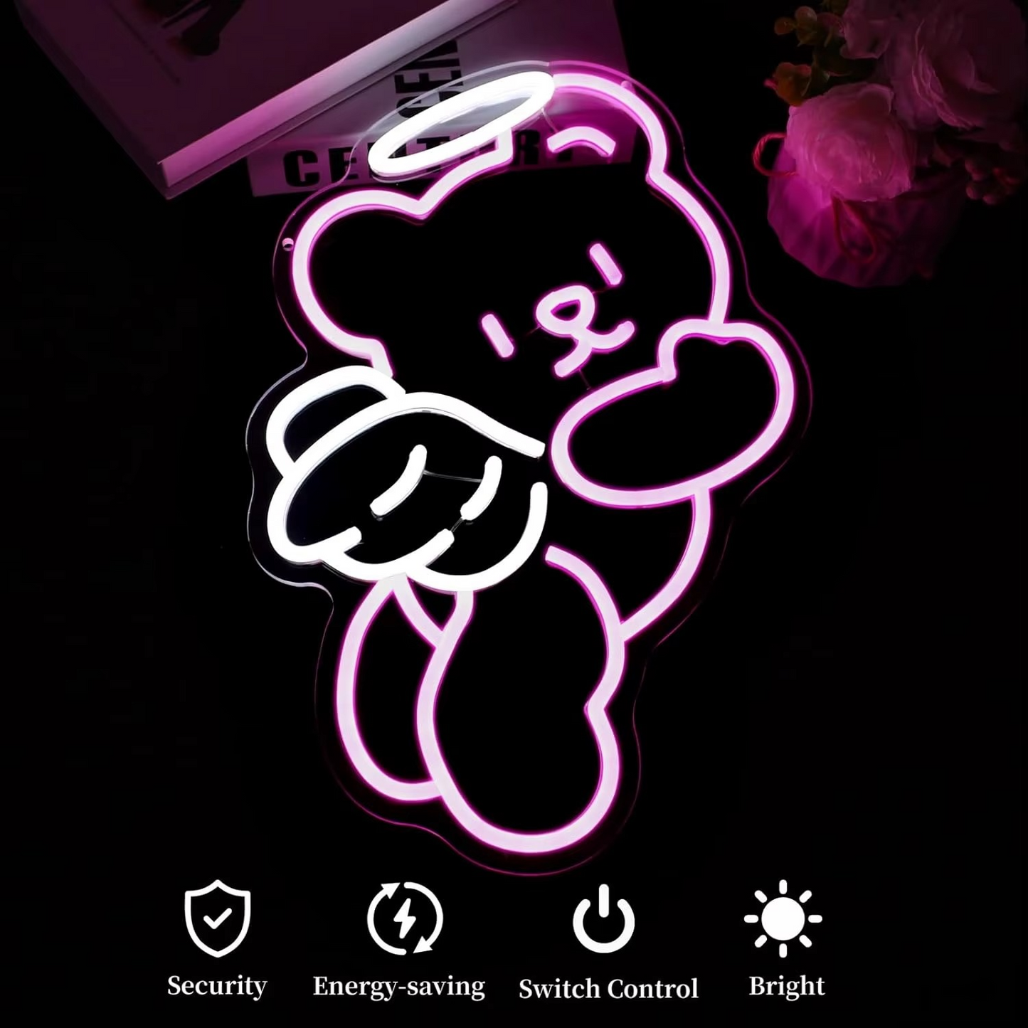 Colorful Bear LED Night Light with Adjustable Brightness