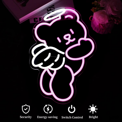 Colorful Bear LED Night Light with Adjustable Brightness