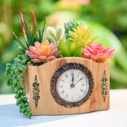 Rustic Floral Table Clock Decoration
